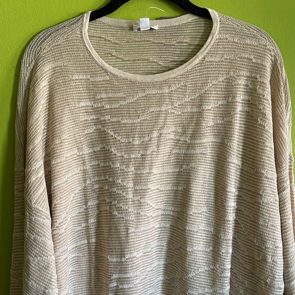 NWT J Jill Pure Jill Wheat Long Sleeve Crew Neck Lite Sweater Size L Tall - Picture 2 of 6